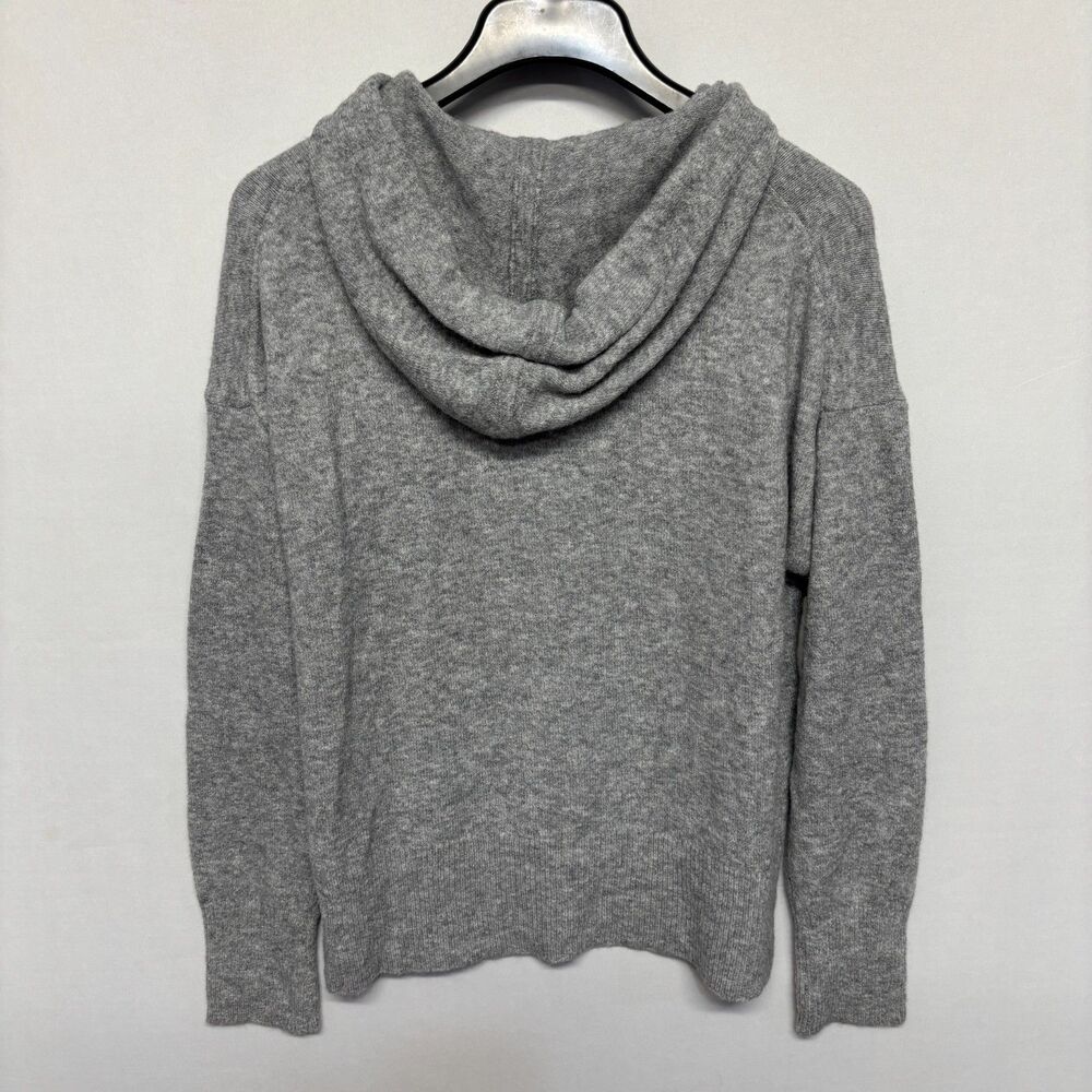 J Crew Women Wool Alpaca Blend Hoodie Sweater Size Medium FA21 Gray D131 -4 - Picture 11 of 16